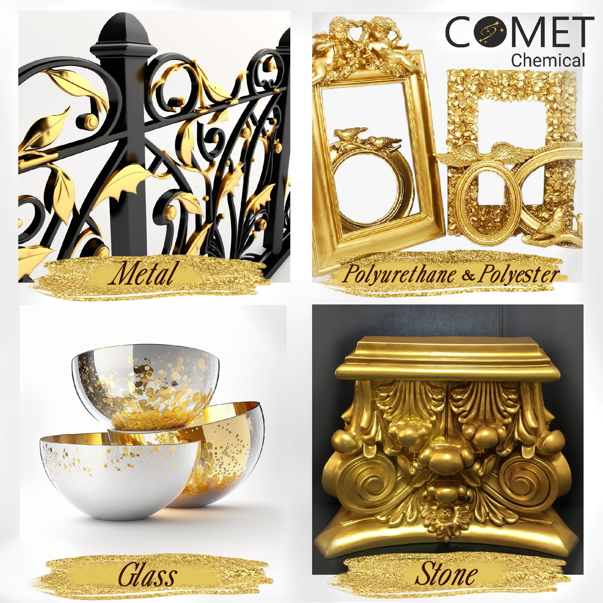 COMETCHEMICAL Metallic Pigment Copper (0.44lb), Solvent, Epoxy Resin, Painting