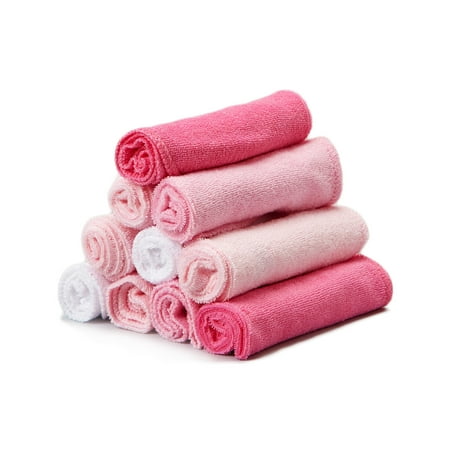 UPC: 0874989006069 | Spasilk Baby Terry Washcloth Wipes Set for Newborn Boys and Girls Pack of 10 Pink