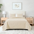thumbnail image 4 of VCCOEM Quilt Set Twin/Twin XL Size Lightweight Bedspreads, All Season Coverlet, 3 Piece (1 Quilt, 2 Pillow Shams), Coin Pattern, Beige, 4 of 8