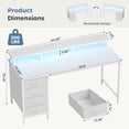 thumbnail image 4 of CONCETTA 47 Inch Computer Gaming Desk with 4 Drawers, Power Outlets and LED Lights for Home Small Spaces, White, 4 of 8
