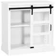 thumbnail image 1 of HOMCOM Farmhouse Buffet Cabinet with Glass Sliding Door Kitchen Sideboard, 1 of 10