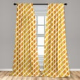 thumbnail image 3 of Ambesonne Honeycomb Curtains, Overlapped Hexagons Print, Pair of 28"x84", Orange Earth Yellow and White, 3 of 3
