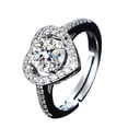 thumbnail image 1 of Promesa de compromiso de plata Solitario Anillo Redondo con Platinums Deshierbe Chapado Moissanite Hecho Imitación 925 Anillo para Mujeres Anillos, 1 of 5