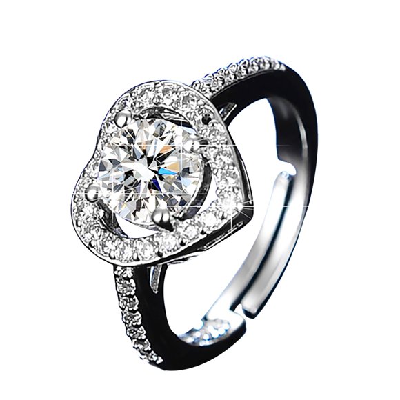Hearth & Gear Moissanite Solitaire Engagement Weeding Ring Made With Platinums Plated 925 Silver Round Imitation Promise Ring For Women Cool Rings for Men Size 8 Rings for Teen Girls Ring Sizes Set
