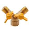 thumbnail image 1 of Válvula de gas de cobre reforzada, llave de paso para calentadores de agua a gas, diseño de tres vías con rosca interior y exterior, 4 pulgadas para aplicaciones versátiles., 1 of 6
