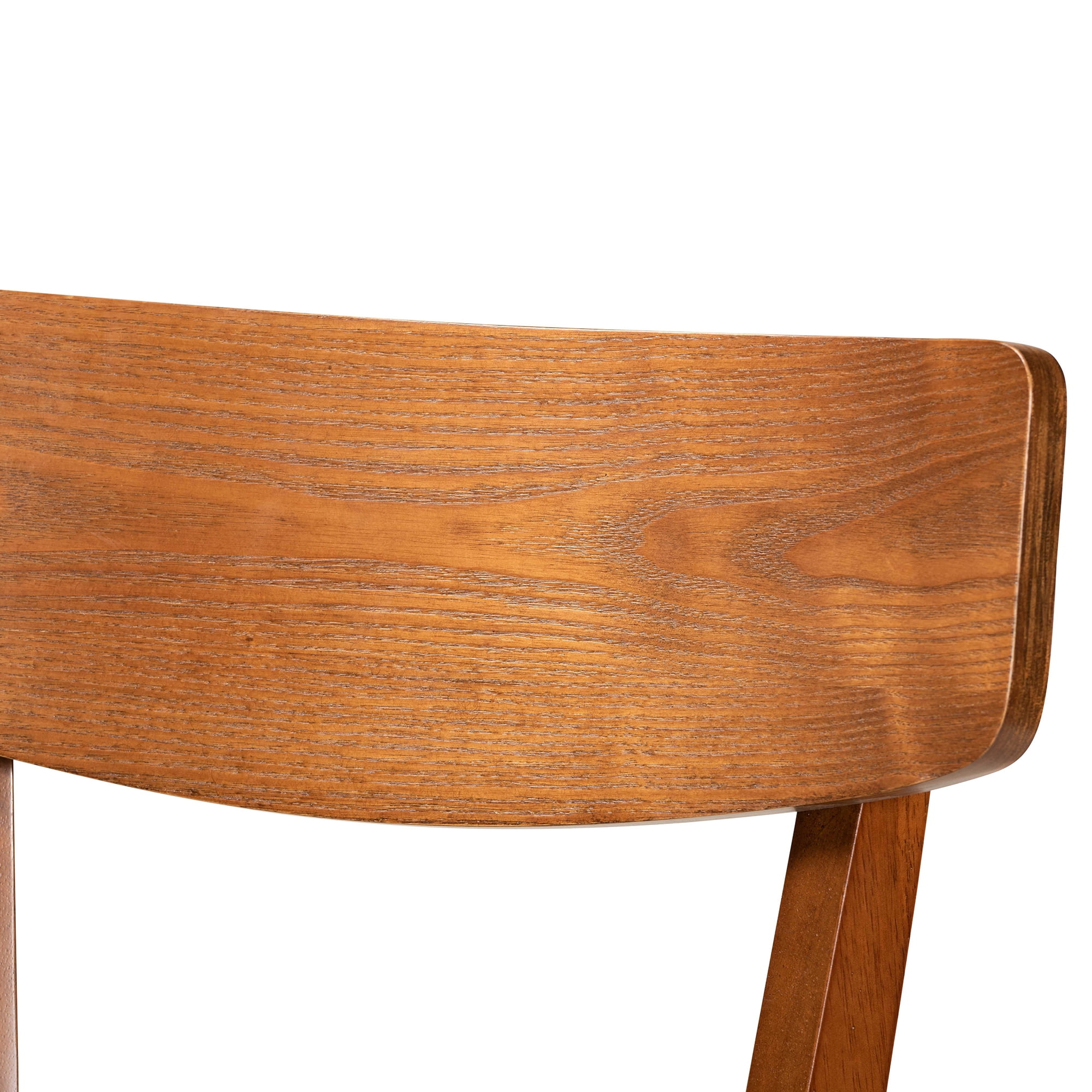 Baxton Studio Cameron Modern Grey Fabric Upholstered Bar Stool, Walnut Brown (Set of 2)
