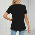 thumbnail image 4 of YYDGH Women's Cowl Neck Short Sleeve T Shirt Wrap Front Slit Casual Blouse Summer Solid Color Tops Black XXL, 4 of 7