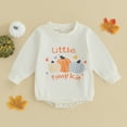 thumbnail image 4 of Fortune Baby Girl Boy Fall Sweatshirt Romper Long Sleeve Pumpkin Jumpsuit for Infant, 4 of 8