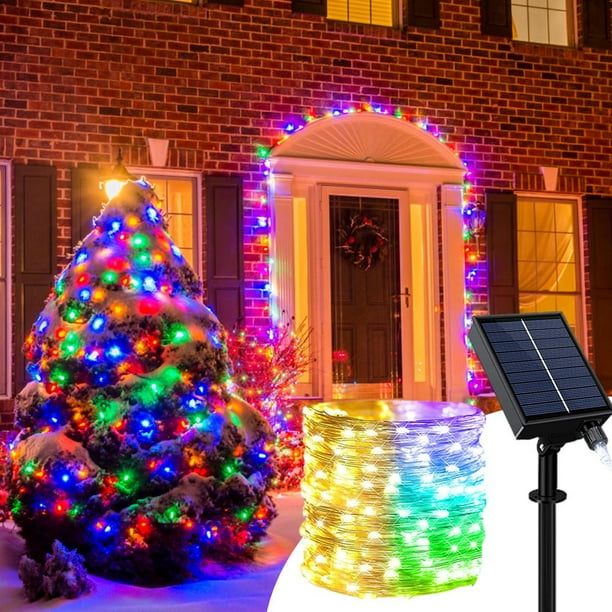 Cshare Cadena De Luces Solares Para Exteriores, 5 M, 50 Ledes, Alambre De Cobre, 8 Modos, Temporizador, IP65, Resistente A La Intemperie, Para Patio, árbol De Navidad, Jardín, Dormitorio, Balcón