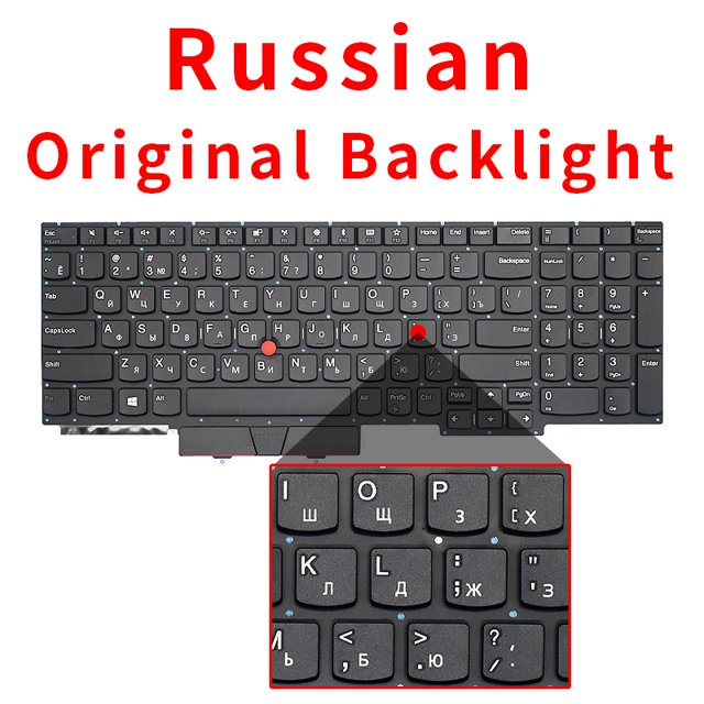 US Russian For Keyboard Lenovo ThinkPad Backlit Keyboard E15 Gen1 E15 Gen2 R15 Notebook Layout RU Original Backlit