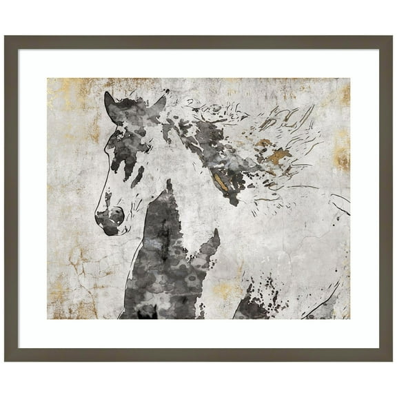 Amanti Art Horse Running in the Wind Wood Framed Wall Art Print