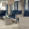 thumbnail image 3 of Pakunoda Outdoor Deep Seat Cushion with Backrest, 24" x 24" x 6.5" Waterproof Patio Chair Replacement Cushion for Sofa Couch, Navy Blue, 3 of 7