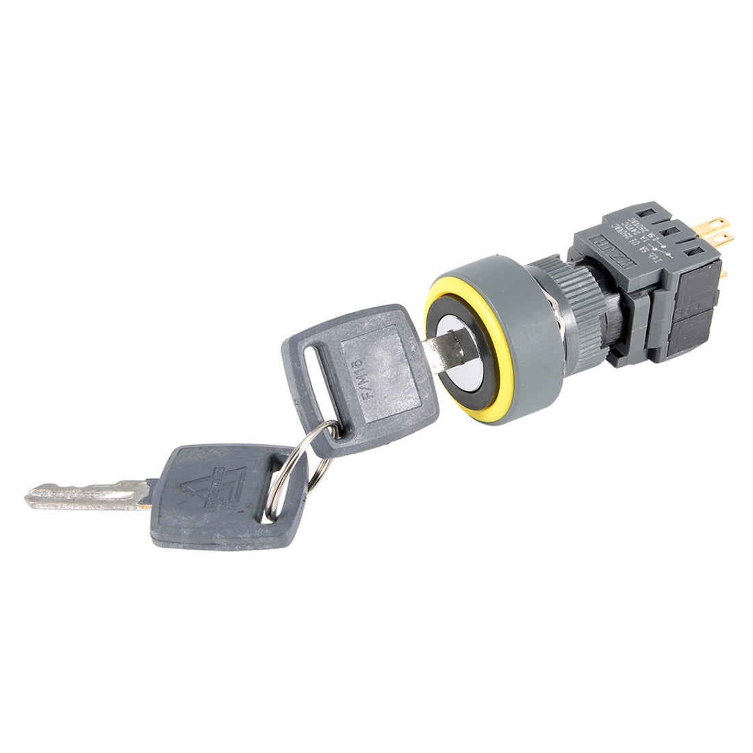 AC 250V 0.5A Round 2 Position Rotary Selector Key Lock Switch 1NO+1NC w