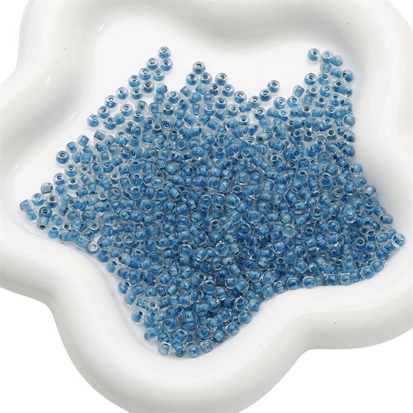 Nvzi-c 2 pieces 4mm ink wash series glass dye core light blue rice bead material handmade DIY bead beads loose bead bracelet earrings accessories