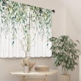 thumbnail image 4 of Sage Green Eucalyptus Leaves Kitchen Curtains Short Small Rustic Spring Flower Floral Wooden Botanical Plant Rod Pocket Farmhouse Bedroom Living Room Treatment Fabric 2 Panels 24x26 Inch, 4 of 5