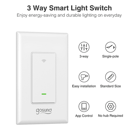 Gosund 3 Way Smart Switch Work with Alexa and Google Home Schedule Timer No Hub Required ETL and FCC Listed (1Pack)