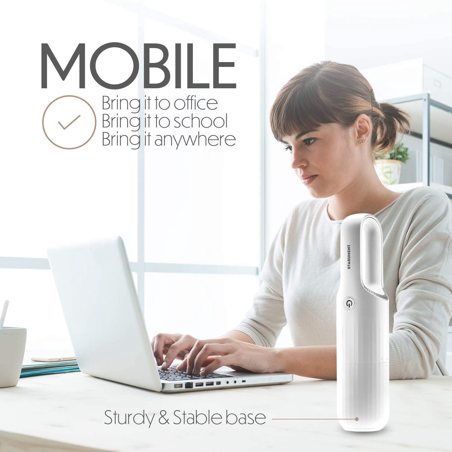 Portable Vaccum Cleaner - Hand Vacuum Cleaner Handheld Cordless Cleaner - Starument - WHITE