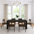 thumbnail image 2 of Plank+Beam 72" Modern Solid Wood Dining Table Set, Black Wirebrush, + 6 Chairs Walnut, 2 of 6