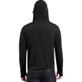thumbnail image 2 of iixpin Men Long Sleeve Sun Protection Outdoor Hoodie Jacket Sun Shirt for Hiking Fishing Camping Black 3XL, 2 of 7