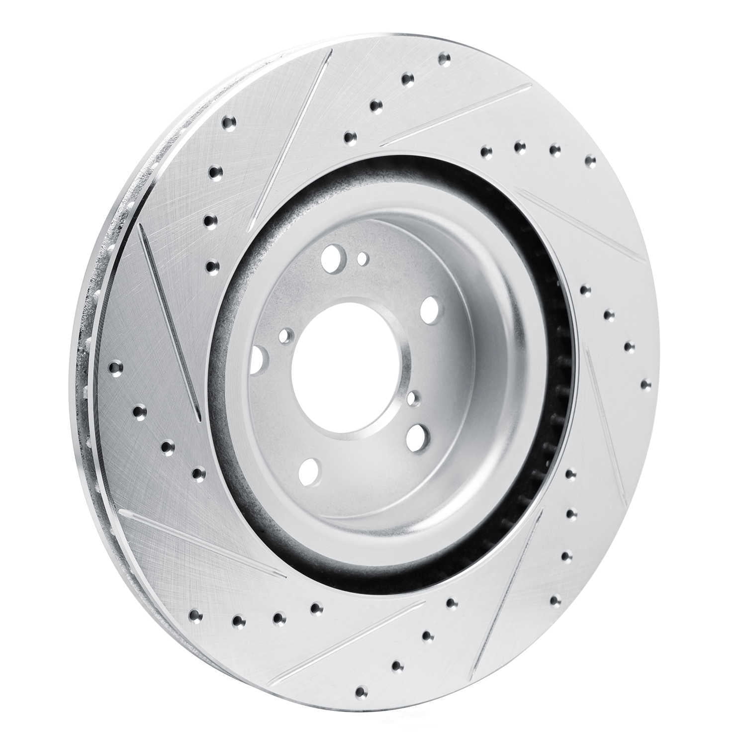 Dynamic Friction Company 631-58037R DFC Brake Rotor - Drilled And Slotted - Silver