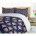 thumbnail image 5 of Ambesonne Navy Blue Duvet Cover Sets, Pastel Abstract Plant, 2-Queen, Coral and Peach, 5 of 7