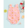 thumbnail image 2 of Toddler Baby Girls Swimsuit Floral Print Shoulder Straps Beachwear Sleeveless Ruffles Summer Beach Bathing Suit, 2 of 8