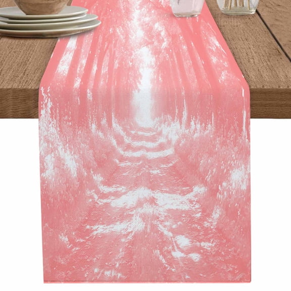 nqOlkjepod Pink Trees Table Runner 120 Inches Long Farmhouse Dress Scarves, Forest Art Decor Spring Summer Nature Leaf Dining Tablerunner for Coffee Table/Kitchen Island/Party Décor, 13" x 120"