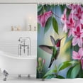 thumbnail image 2 of Polyester Fabric Spring Birds Shower Curtain, Botanical Flowers Leaves Nature Scenery Waterproof Bathtub Curtain Bathroom Decor Set with Hooks 36 x 72 Inches, 2 of 6