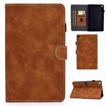 Dteck for Amazon 8 inch Kindle Fire HD 8 (2018/2017/2016) Case 8th/7th/6th Generation with Pencil Holder Card Slots Stand PU Leather Magnetic Smart Folio Cover [Auto Wake/Sleep], brown