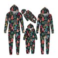 thumbnail image 5 of Odeerbi Christmas Onesie Pajamas for Family Holiday Sleep Jumpsuit Long Sleeve Family Christmas Pajamas Matching Sets Mom Fashion Printed Hooded Jumpsuit Sleepwear PJs Set Black, 5 of 5