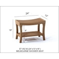 thumbnail image 4 of Grade-A Teak Wood Melbourne Shower Seat 24" Outdoor Patio Stool Bench, 4 of 4