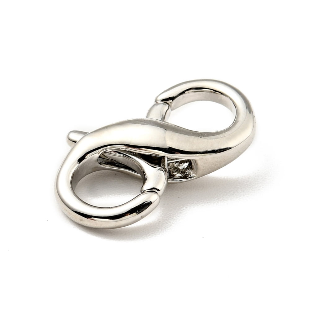 20pcs Brass Double Opening Lobster Claw Clasps for Jewelry Making Findings Cadmium Free & Lead Free Long-Lasting 18x10x5mm Hole: 5mm and 5.5mm