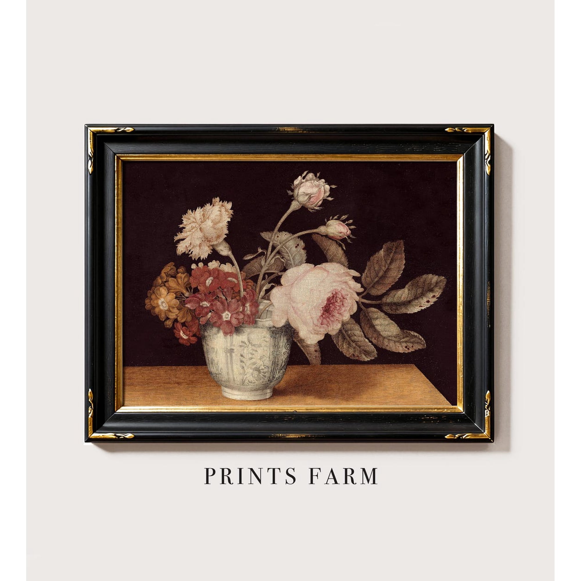 Roses Still Life Flowers Vintage Floral Wall Art Print Botanical Bedroom And Living Room Decor