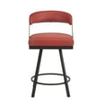 thumbnail image 4 of Weston Home Jala Black Finish Metal Vegan Leather Swivel Counter Height Chair, Set of 2, Red, 4 of 9