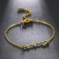 thumbnail image 6 of RSAMD Cardiogram Charm Bracelet Women Stainless Steel Hand Bracelets Fashion Jewelry-Gold, 6 of 9