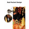 thumbnail image 4 of Thanksgiving Farm Harvest Pumpkin Valances for Windows,Kitchen Valance Rod Pocket Short Curtain,Fall Maple Leaf on Black Valance Curtain Window Valances for Bedroom Bathroom Living Room 54x18in, 4 of 9