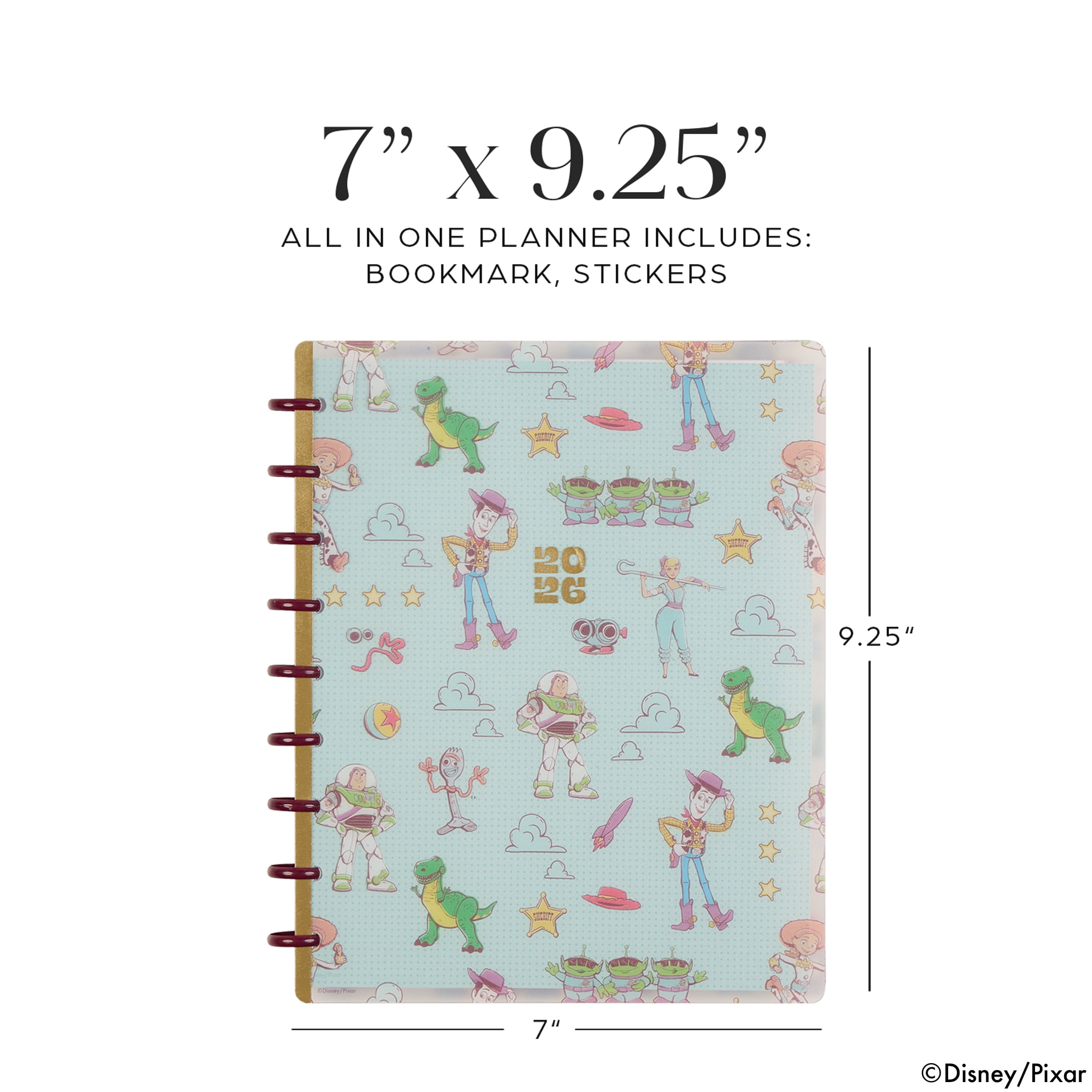 The Happy Planner Toy Story Reach For The Sky Classic Dated Planner (7" x 9.25"), 15 Month October 2025-December 2026, Disc Bound
