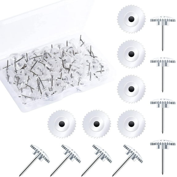 100pcs Transparent Push Pins, Small Plastic Clear Thumb Tacks with Stainless Steel Points for Wall Bulletin Board Cork Board