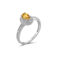 thumbnail image 4 of JewelersClub Citrine Ring Birthstone Jewelry – 0.45 Carat Citrine 0.925 Sterling Silver Ring Jewelry with White Diamond Accent – Gemstone Rings with Hypoallergenic 0.925 Sterling Silver Band, 4 of 4