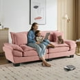 thumbnail image 4 of Dinosisco 84"L Deep Seat Sofa, Corduroy Upholstered Sleeper Couch for Living Room, Pink, 4 of 8