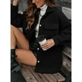 thumbnail image 5 of KelaJuan Women Fleece Coat Winter Warm Lapel Collar Fuzzy Long Sleeve Button Jacket Outwear with Pockets, 5 of 6