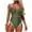 Army Green, variant on Women's Swimwear Solid Color Tank Push Up One Piece Swimsuit Sheer Mesh Insert Comfort Fit Slimming Bathing Suit