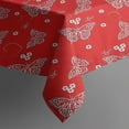 thumbnail image 3 of Red Butterfly Heart Flower Pattern Rectangle Tablecloth 60"x84",Waterproof Polyester Rectangle Table Cloth, Wipeable Spillproof Polyester Tablecloth for Dining, Camping, Indoor and Outdoor, 3 of 5