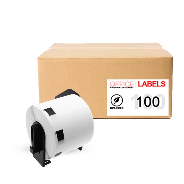 100 Rouleaux d'Étiquettes Compatibles DK-1209 pour BROTHER 1-1/7 Pouces x 2-3/7 Pouces (28,9mm x 62mm) Encadrés