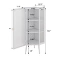 thumbnail image 2 of Dasun 22.25" Corner Cabinet with Three Storage Shelves, Free-Standing Floor Cabinet with 2 Tempered Glass Doors for Bathroom, Living Room and Bedroom, White, 2 of 8