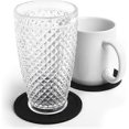 thumbnail image 3 of Set of 8 black silicone coasters 10cm - round for a pint beer glass, coffee cup, tea cup and bottle - party, home, office etc., 3 of 5