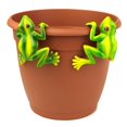 thumbnail image 1 of Land & Sea LS11172RE Red Eyed Tree Frog Pot Sitter Hanger, Green - 2 Piece, 1 of 1