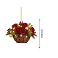 thumbnail image 3 of Christmas Flower Basket Ornament, 2D Flat Hanging Decoration, Acrylic Pendant for Holiday Trees and Home Decor, 3 of 9