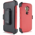 thumbnail image 1 of for 5.7" Motorola G6 Play Belt Clip Holster Kickstands Hybrid Shock Armor Bumper Phone Case Red, 1 of 4
