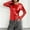 Red, variant on Women's Metallic T Shirt Long Sleeve Shirt Crew Neck Fitted Tee Tops Y2K Going Out Tops Rose Gold XS